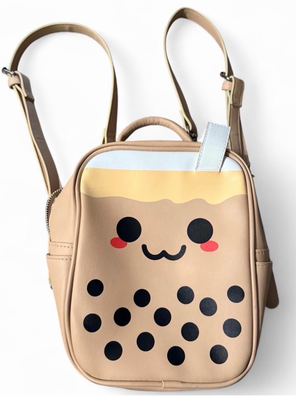 Kawaii Tan Bubble Tea Mini Backpack